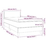 vidaXL Posteľ boxsping s matracom a LED čierna 100x200 cm látka – Obrázok 8