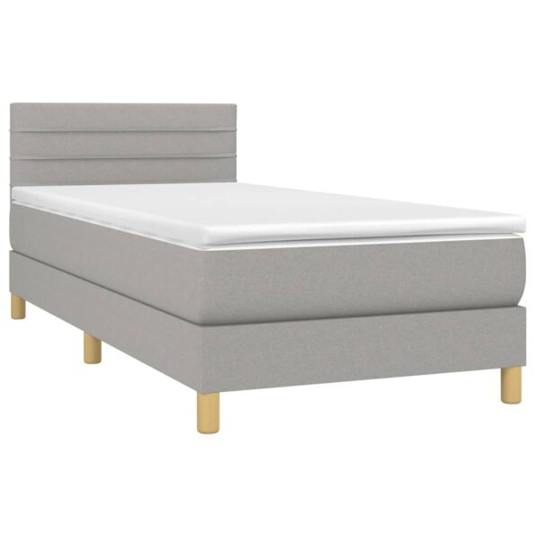 VXL8720287372974_g_en_hd_1.jpg vidaXL Posteľ boxsping s matracom a LED bledosivá 100x200 cm látka – Obrázok 3