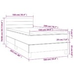 vidaXL Posteľ boxsping s matracom a LED bledosivá 100x200 cm látka – Obrázok 8