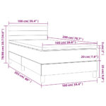 vidaXL Posteľ boxsping s matracom a LED tmavosivá 100x200 cm látka – Obrázok 8