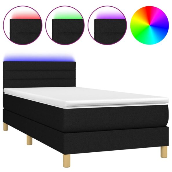 VXL8720287372998_a_en_hd_1.jpg vidaXL Posteľ boxsping s matracom a LED čierna 100x200 cm látka – Obrázok 2