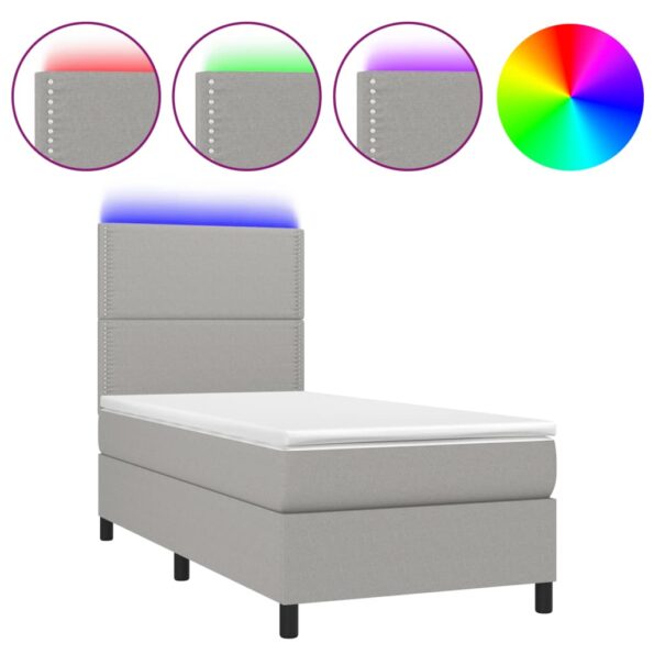 VXL8720287382898_a_en_hd_1.jpg vidaXL Posteľ boxsping s matracom a LED bledosivá 90x200 cm látka – Obrázok 2