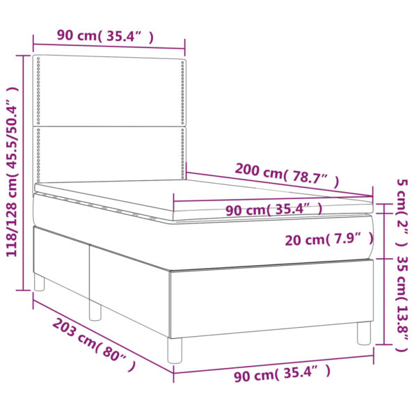 VXL8720287382898_g_en_hd_6.jpg vidaXL Posteľ boxsping s matracom a LED bledosivá 90x200 cm látka – Obrázok 8