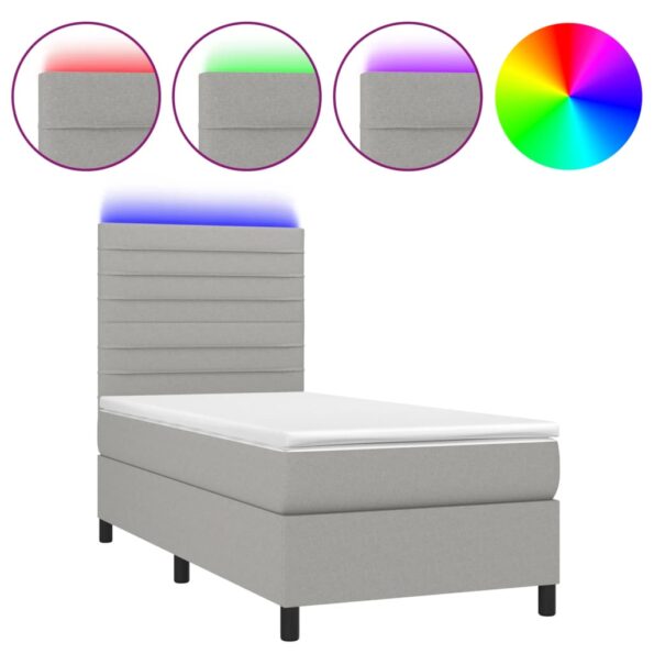 VXL8720287384496_a_en_hd_1.jpg vidaXL Posteľ boxsping s matracom a LED bledosivá 90x200 cm látka – Obrázok 2