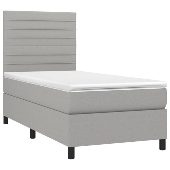 VXL8720287384496_g_en_hd_1.jpg vidaXL Posteľ boxsping s matracom a LED bledosivá 90x200 cm látka – Obrázok 3