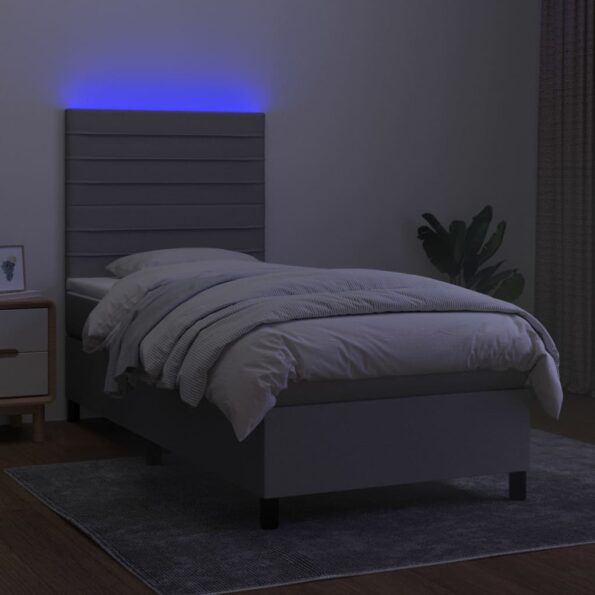 VXL8720287384496_g_en_hd_2.jpg vidaXL Posteľ boxsping s matracom a LED bledosivá 90x200 cm látka – Obrázok 4
