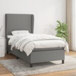 vidaXL Boxspring posteľ s matracom tmavosivá 90x200 cm látka