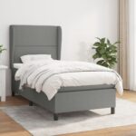 vidaXL Boxspring posteľ s matracom tmavosivá 90x200 cm látka