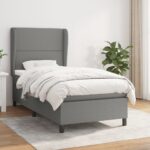 vidaXL Boxspring posteľ s matracom tmavosivá 100x200 cm látka