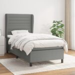 vidaXL Boxspring posteľ s matracom tmavosivá 90x200 cm látka