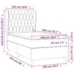 vidaXL Boxspring posteľ s matracom tmavosivá 100x200 cm látka – Obrázok 7