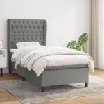 vidaXL Boxspring posteľ s matracom tmavosivá 100x200 cm látka
