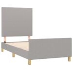 vidaXL Posteľný rám s čelom bledosivý 90x200 cm látka – Obrázok 4