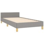 vidaXL Posteľný rám s čelom bledosivý 90x200 cm látka – Obrázok 5