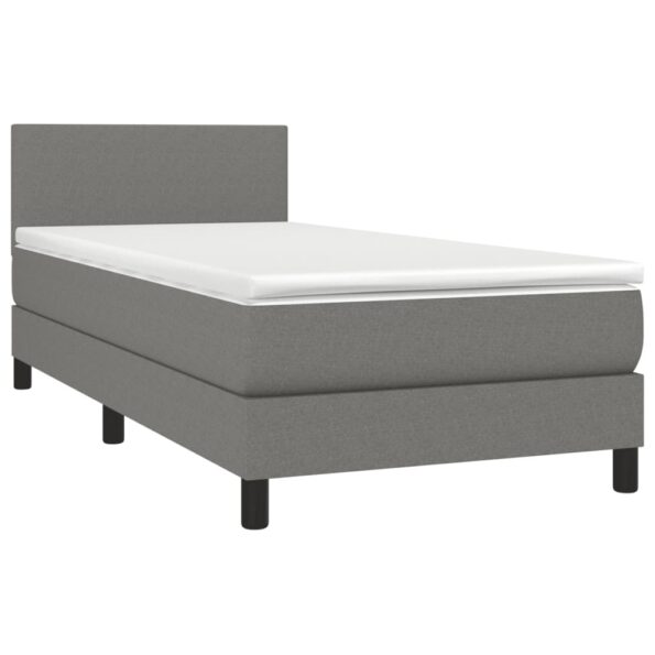 vidaXL Boxspring posteľ s matracom tmavosivá 90x200 cm látka – Obrázok 3