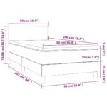 vidaXL Boxspring posteľ s matracom tmavosivá 90x200 cm látka – Obrázok 7