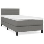 vidaXL Boxspring posteľ s matracom tmavosivá 100x200 cm látka – Obrázok 2