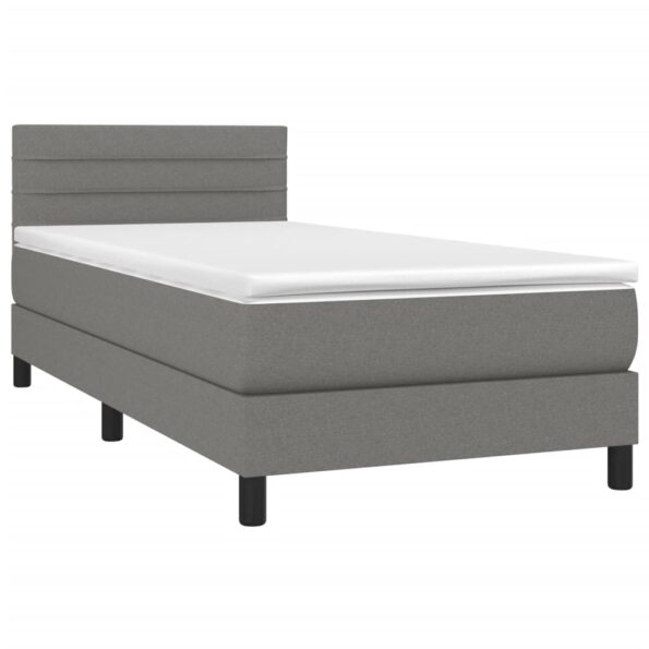 vidaXL Boxspring posteľ s matracom tmavosivá 100x200 cm látka – Obrázok 3