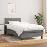 vidaXL Boxspring posteľ s matracom tmavosivá 100x200 cm látka