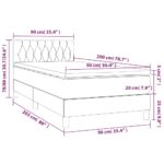 vidaXL Posteľný rám boxspring s matracom čierny 90x200 cm látka – Obrázok 7