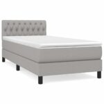 vidaXL Boxspring posteľ s matracom bledosivý 100x200 cm látka – Obrázok 2