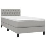 vidaXL Boxspring posteľ s matracom bledosivý 100x200 cm látka – Obrázok 3