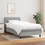 vidaXL Boxspring posteľ s matracom bledosivý 100x200 cm látka