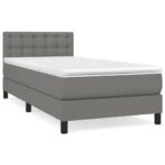 vidaXL Boxspring posteľ s matracom tmavosivá 100x200 cm látka – Obrázok 2