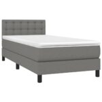 vidaXL Boxspring posteľ s matracom tmavosivá 100x200 cm látka – Obrázok 3