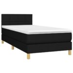 vidaXL Posteľný rám boxspring s matracom čierny 90x200 cm látka – Obrázok 3
