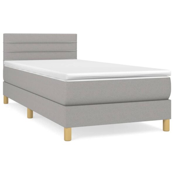 vidaXL Boxspring posteľ s matracom bledosivý 100x200 cm látka – Obrázok 2