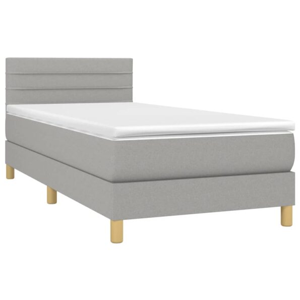 vidaXL Boxspring posteľ s matracom bledosivý 100x200 cm látka – Obrázok 3