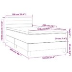 vidaXL Boxspring posteľ s matracom bledosivý 100x200 cm látka – Obrázok 7