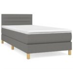 vidaXL Boxspring posteľ s matracom tmavosivá 100x200 cm látka – Obrázok 2