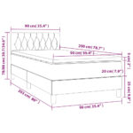 vidaXL Boxspring posteľ s matracom tmavosivá 90x200 cm látka – Obrázok 7