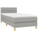 vidaXL Boxspring posteľ s matracom bledosivý 100x200 cm látka – Obrázok 3