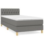 vidaXL Boxspring posteľ s matracom tmavosivá 100x200 cm látka – Obrázok 2