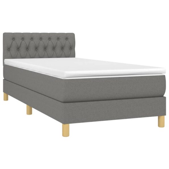 vidaXL Boxspring posteľ s matracom tmavosivá 100x200 cm látka – Obrázok 3