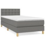 vidaXL Boxspring posteľ s matracom tmavosivá 100x200 cm látka – Obrázok 2