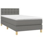 vidaXL Boxspring posteľ s matracom tmavosivá 100x200 cm látka – Obrázok 3