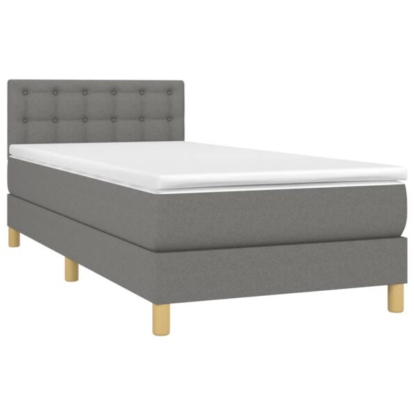 vidaXL Boxspring posteľ s matracom tmavosivá 100x200 cm látka – Obrázok 3