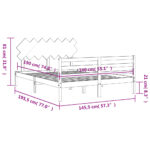 vidaXL Rám postele s čelom biely 140x190 cm masívne drevo – Obrázok 12