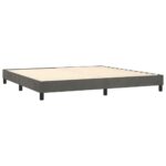 vidaXL Posteľný rám boxspring s matracom tmavosivý 200x200 cm zamat – Obrázok 4