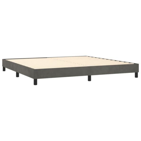 vidaXL Posteľný rám boxspring s matracom tmavosivý 200x200 cm zamat – Obrázok 4