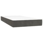 vidaXL Posteľný rám boxspring s matracom tmavosivý 200x200 cm zamat – Obrázok 5