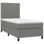 vidaXL Boxspring posteľ s matracom tmavosivá 100x200 cm látka – Obrázok 3