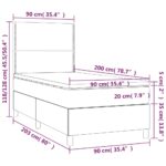 vidaXL Posteľný rám boxspring s matracom čierny 90x200 cm látka – Obrázok 6