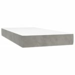 vidaXL Posteľný rám boxsping s matracom bledosivý 100x200 cm zamat – Obrázok 5