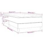 vidaXL Posteľný rám boxsping s matracom bledosivý 90x200 cm látka – Obrázok 10