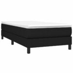 vidaXL Posteľný rám boxspring s matracom čierny 90x200 cm látka – Obrázok 3
